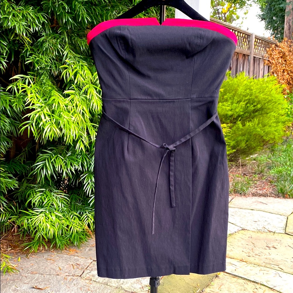 Elegant Express Black and Red Strapless Corset Dress, Size 5/6